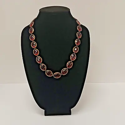 Vintage Crown Trifari Renaissance Cranberry Red Necklace & Bracelet Timeless • $329.97