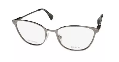 New Lanvin Vln095s Eyeglasses Full-rim Italy Womens Gray Metal & Plastic Cat Eye • $79.95