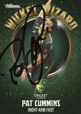 Signed 2022 2023 Australia T20 Cricket Traders Wicket Wizard Card - Pat Cummins • $34.99