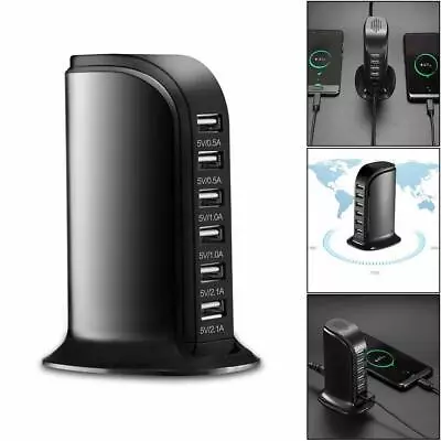 Universal 6 Multi-Port USB Wall Travel Charger Desktop USB Hub Charging Station • $12.99