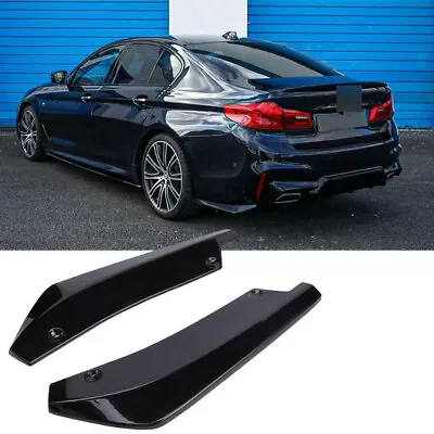 $13.99 • Buy For BMW F30 F31 F32 F33 F22 Glossy Black Rear Bumper Splitter Diffuser Canards