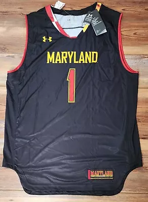 Maryland Terrapins NCAA Under Armour Basketball Jersey Adult L #1 NWT  • $24.99