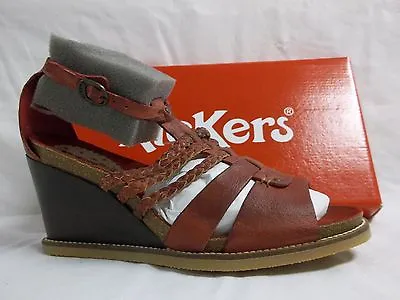 Kickers Size 8.5 M U Find Dark Red Leather Wedges New Womens Shoes • $71.40