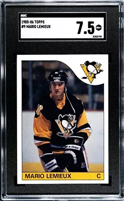 1985-86 Mario Lemieux Topps #9 Rookie Card Rc Pittsburgh Penguins Hof Sgc 7.5 • $250
