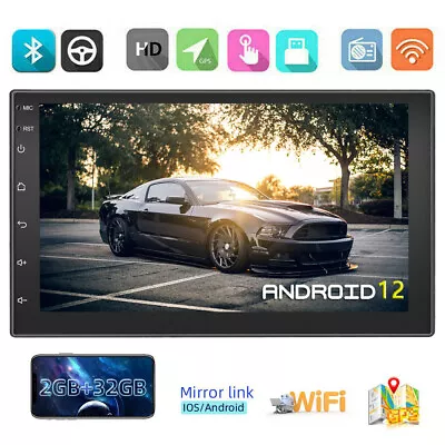 Android 13 7  Inch Car Stereo GPS Navigation Radio Double Din WIFI Touch Screen • $56.89