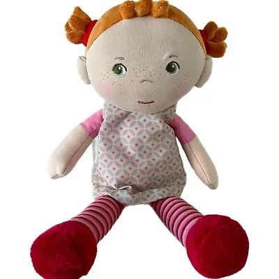 HABA Snug Up Roya 10  Soft Doll With Fuzzy Red Pigtails Embroidered Face Germany • $11.69