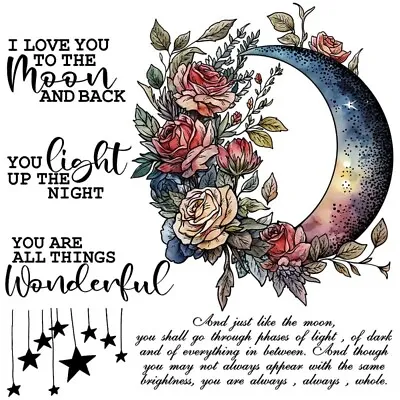 Acrylic Stamp & Die Set Love You To The Moon 6”x 6” PLEASE READ DESCRIPTION • £12.99