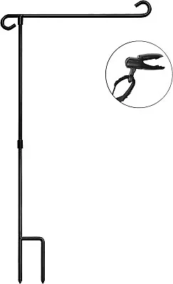 HOOSUN Garden Flag Stand Holder Pole Easy To Install Strong Sturdy Wrought Iron • $9.99