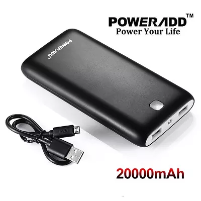 Poweradd Pilot X7 20000mAh Power Bank Dual USB Portable Charger For Cell Phones • $21.99