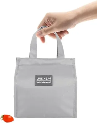 Runmeihe Small Lunch Bag Insulated Lunch Bag For Women Men Kids Reusable (Grey) • £5.99