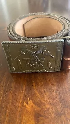 Vintage Masonic Belt And Belt Buckle • $35