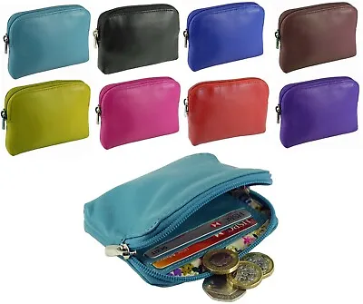 Small Soft Leather Credit Card Holder Coin Zip Purse  - 8 Colours Golunski • £10.95