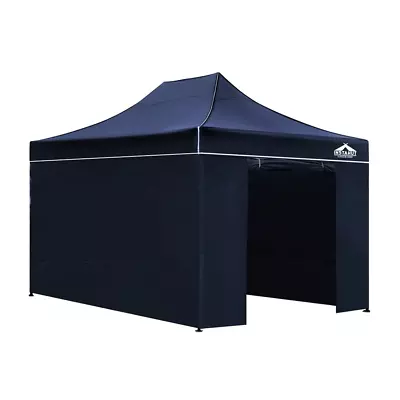 Instahut Gazebo Pop Up Marquee 3x4.5m Folding Wedding Tent Gazebos Shade Navy • $232.95