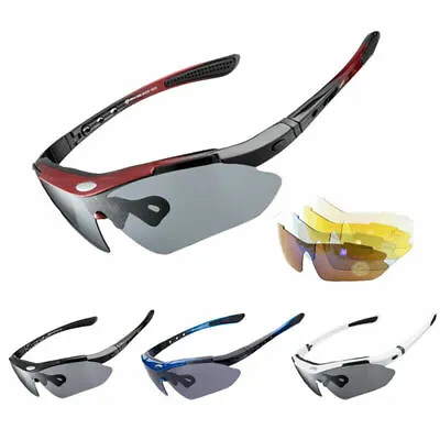 ROCKBROS Cycling Polarized Glasses 5Lens Outdoor Sports Fish Sunglasses US STOCK • $16.07