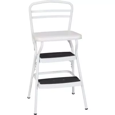 Retro Counter Chair/Step Stool With Lift-up Seat MULTI-PURPOSE White • $50.86