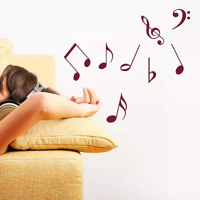 Music Notes Symbols Musical Vinyls Song Singing Wall Stickers Kids Decal A23 • £9.13