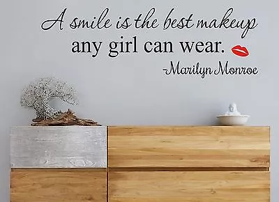 Marilyn Monroe Smile Quote Wall Art Vinyl Sticker Bedroom  Home Diy Home • £12.99