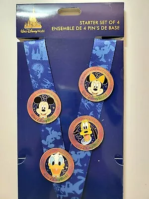 $25.95 • Buy  Walt Disney World 50th  Anniversary Lanyard And  4 Pin   Set  New 