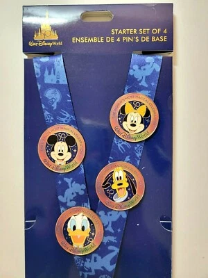 $25.95 • Buy  Walt Disney World 50th  Anniversary Lanyard And  4 Pin   Set  New 