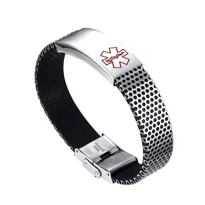 Unisex Stainless Steel Medical Bracelet Cuff Jewelry • £5.95