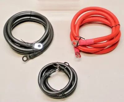 2 Gauge 5' Battery Power Cable Supply Kit (1 Red 1 Black) & 6 Gauge 3' Ground • $19.95