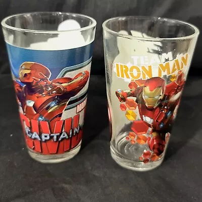 MARVEL Captain America:  Iron Man Civil War Glass Cup Set 2 • $19.99