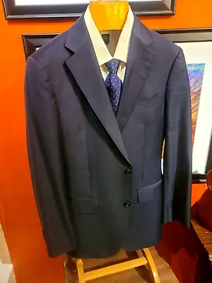 Suit Supply Blue Super 110's Sport Coat Pick Stitched Surgeon's Cuffs 40 Long • $29.99