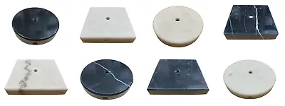 Lamp Parts-MARBLE LAMP BASES-Square Or Round 5  Or 6  Black Or White (1 Pc.) • $23.81