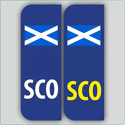 2 X SCO FLAG SCOTLAND CAR NUMBER PLATE VINYL STICKERS • £1.61