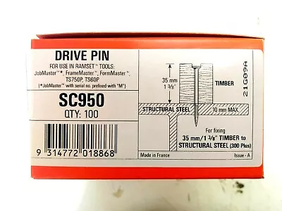 Ramset Structural Steel Drive Pin 60mm 100 Pk Sc950 • $83.12