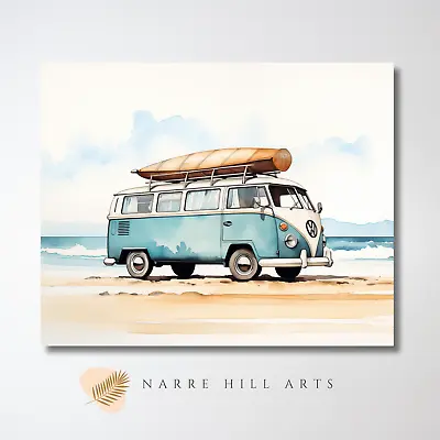 Wall Art Boho Minimalist Beach Surf Kombi Van Dorm Decor Retro Campervan Poster • $39