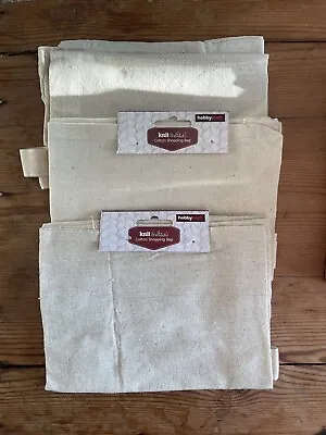 Cotton Tote Shopping Bags X 3 New Hobbycraft Natural Calico DIY Craft Projects • £3