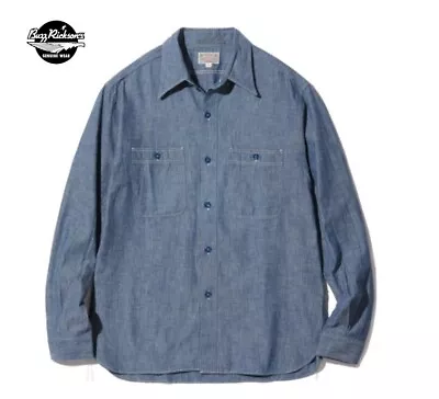 Buzz Rickson's Br25995 Blue Chambray Work Shirts (long Sleeve) Made In Japan • $150