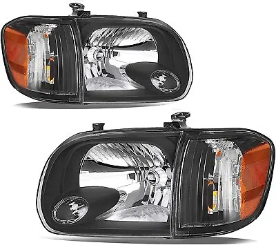 For 05-06 Toyota Tundra / 05-07 Sequoia Black Headlights W/ Amber Corner Lamps • $225