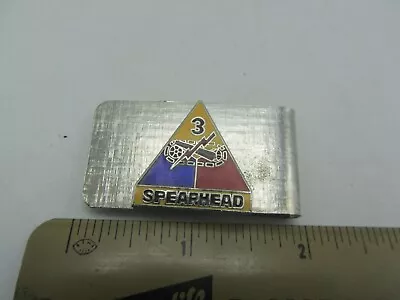 Vintage Metal United States Army 3rd Armored Division Spearhead Money Clip • $5.34