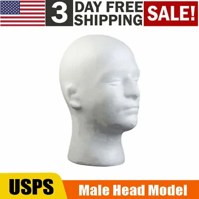 $9.86 • Buy Male Mannequin Styrofoam Foam Manikin Head Model Hat Glasses Wig Display Stand
