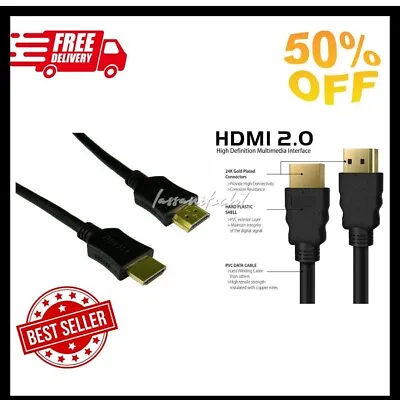 £1.03 • Buy HDMI Cable 5m Metre Long High Speed 2.0 HD 4K 3D ARC For PS3 PS4 XBOX ONE SKY TV