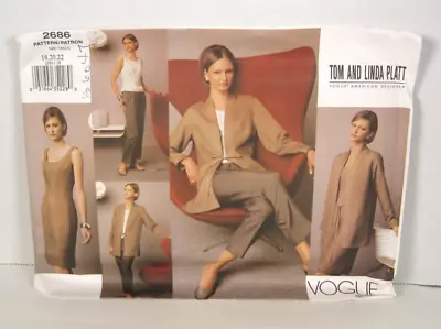 Vogue Tom & Linda Platt 2686 Jacket Dress Top & Pants Misses 18-22 Pattern UC • $8.99