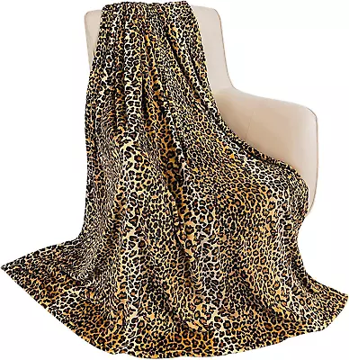Flannel Fleece King Blanket Couch Leopard Print Blanket (Brown Leopard108X90In) • $40.99