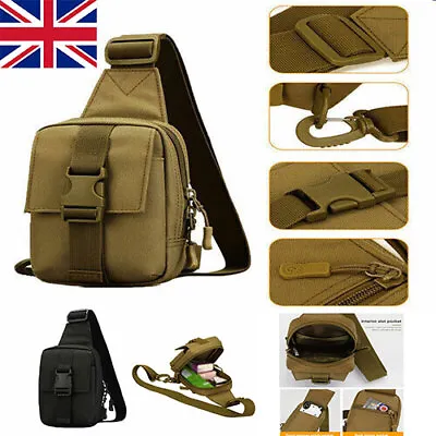 Tactical Chest Bag Backpack Men's Molle Crossbody Sling Messenger Shoulder Pack • £6.95