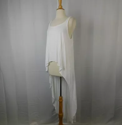 $19.99 • Buy Express Sleeveless High-Low Dip-Hem Top, Tank Dress - White, Medium #1227