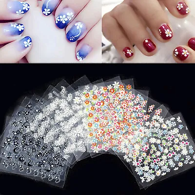 30 Sheet Flower Water Transfers Nail Art Stickers Transfers Decals Self Adhesive • £3.69