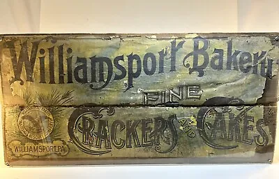 Williamsport Bakery Sign Vintage Fine Crackers & Cakes Williamsport Pa Rare! • $200