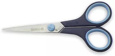 Mundial Cushion Soft Hobby & Craft Scissors 5-1/2 -Serrated Bottom Blade Blue  • $23.52