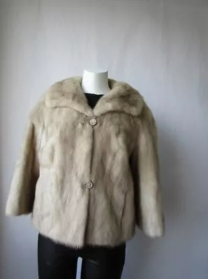 Women's Sz 6 Pearl Mink Fur Jacket Bolero Coat MINT+ • $195