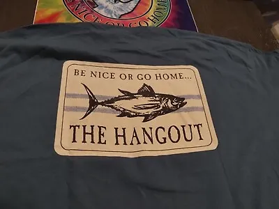 Myrtle Beach The Hangout Shirt  (100% Cotton Adult XXL Tee) Pale Blue Fish Tuna • $17.99