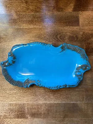 EAPG Blue Opaque Milk Glass Dresser Tray • $8.10