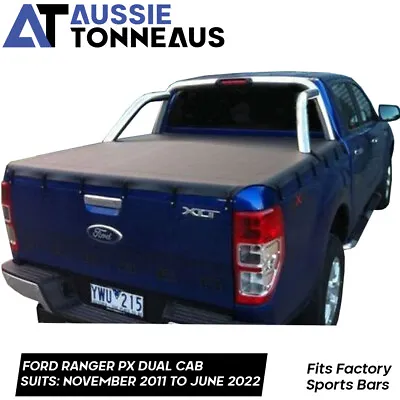 Bunji Tonneau Cover For FORD PX Ranger Dual Cab (Nov 11-Jun2022) Fit Sports Bar • $252.13