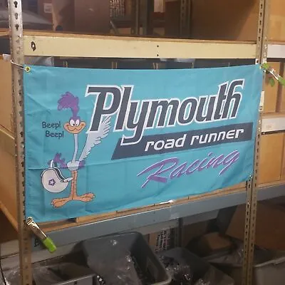 Plymouth Racing Flag Banner Sign Garage Mancave Hotrod Nascar Mopar Roadrunner • $35