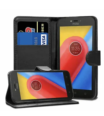 Case For Motorola Moto G4 Leather Flip Wallet Card Hold Cover New • £0.99